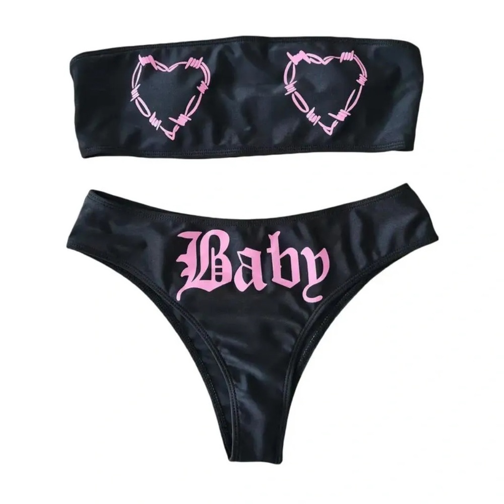 Black and Pink Two-Piece Set